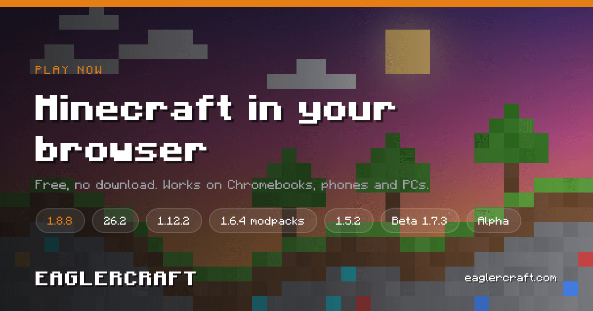 Portada de Play Eaglercraft online: free browser Minecraft