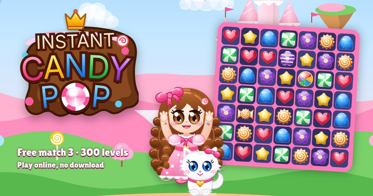 Portada de Instant Candy Pop: a free match 3 candy puzzle you play…