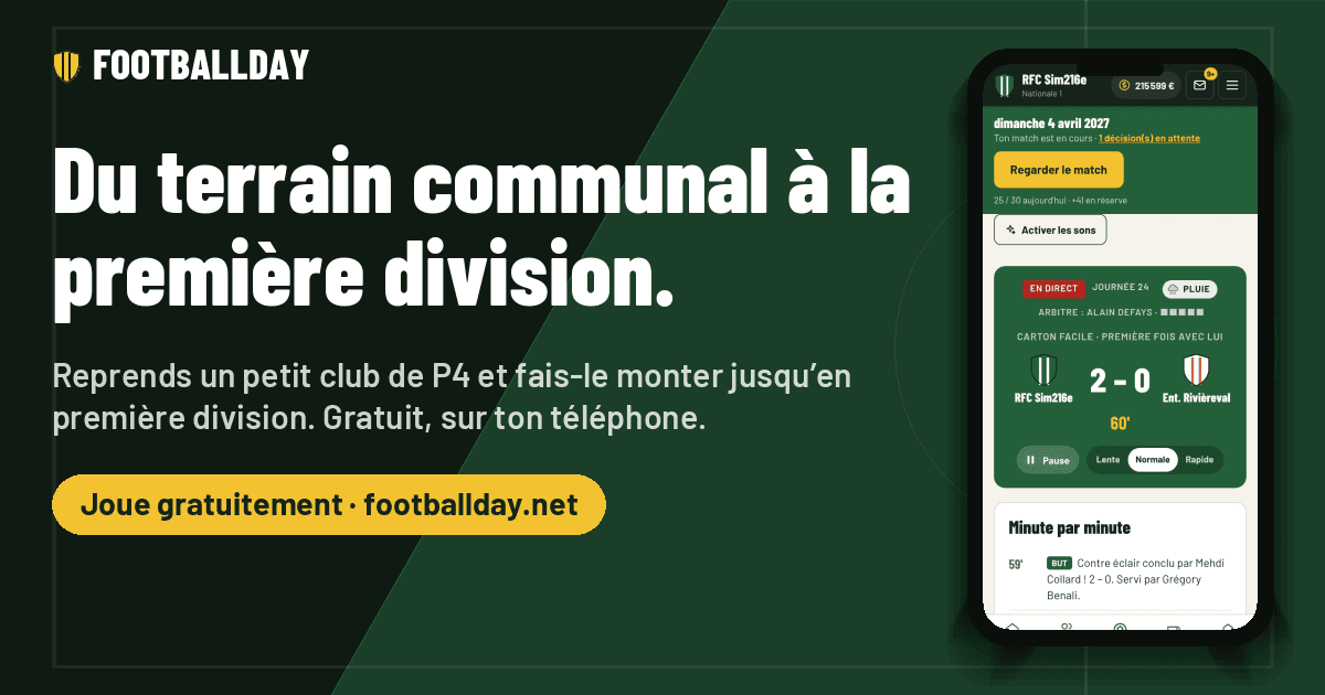 FootballDay · Free football manager game – Belgian club cover