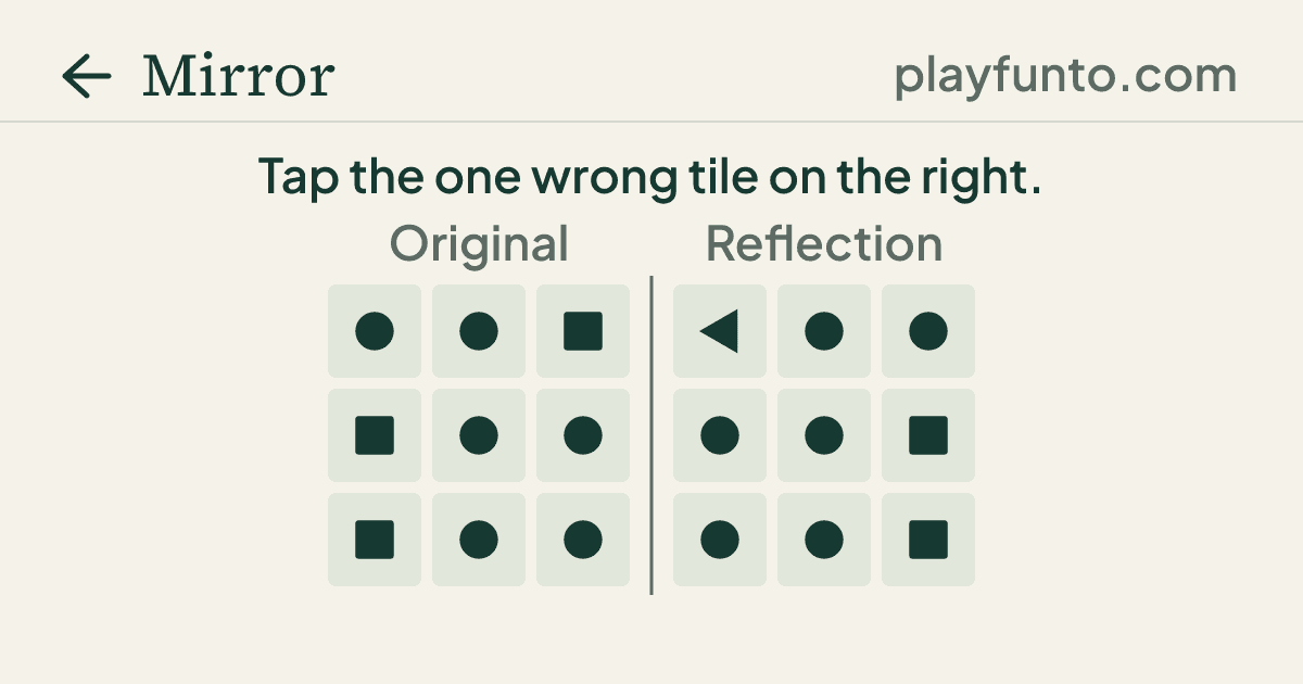 Mirror: a reflection puzzle | playfunto.com cover
