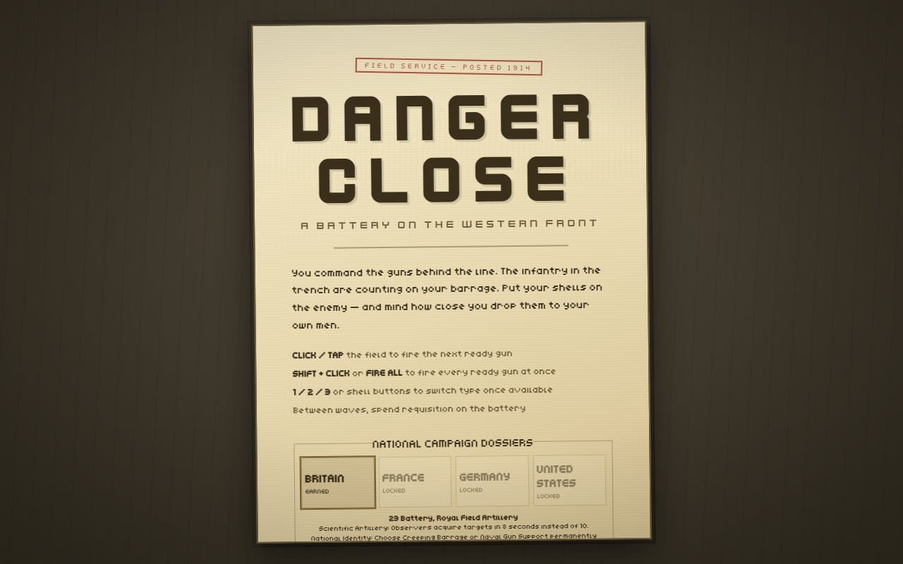 Cover image for Danger Close: WW1