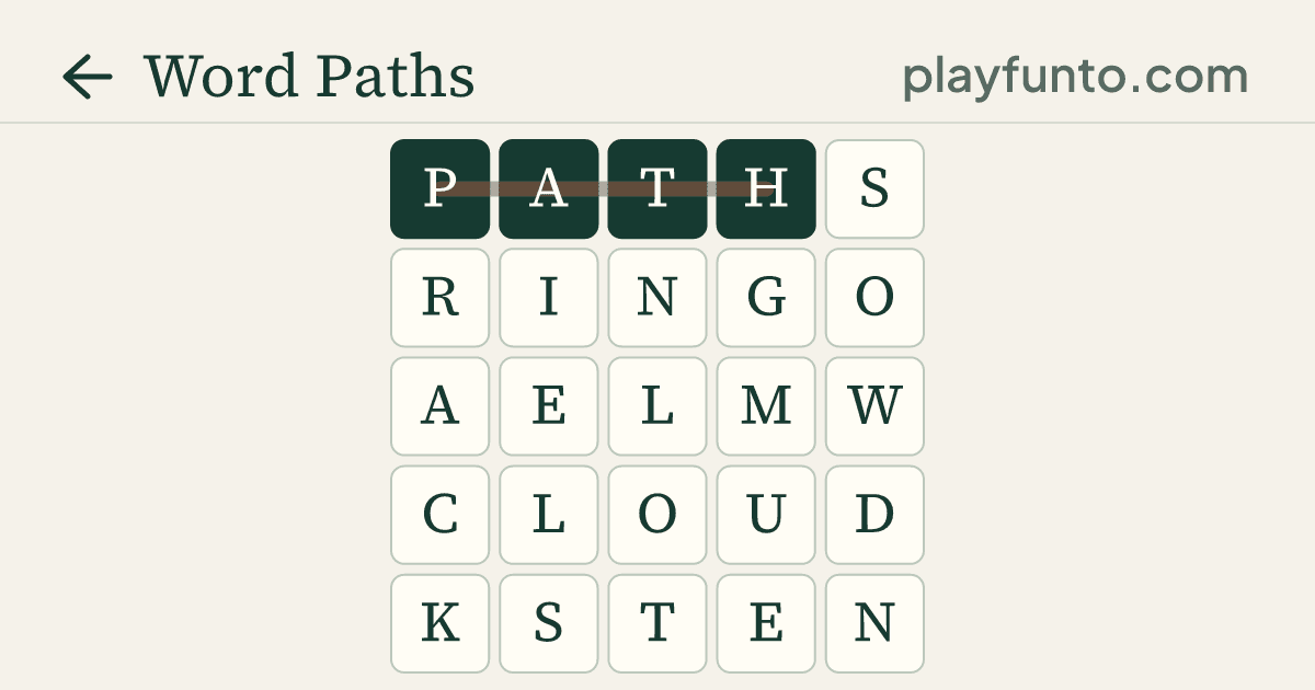 Cover image for Word Paths: a new board every day | playfunto.com
