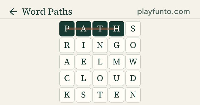 Word Paths: a new board every day | playfunto.com preview