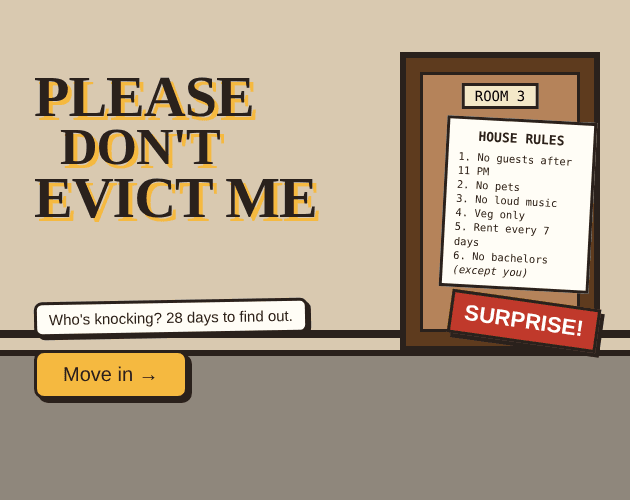 Capa de Please Don't Evict Me