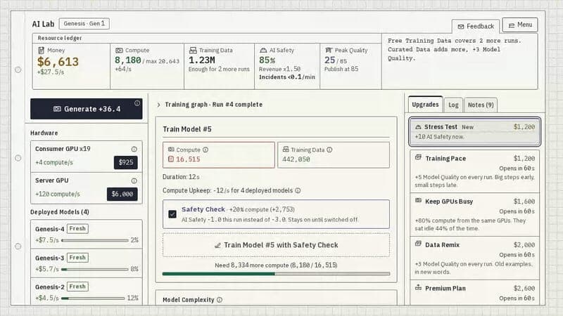 AI Lab: an idle game about training AI models cover