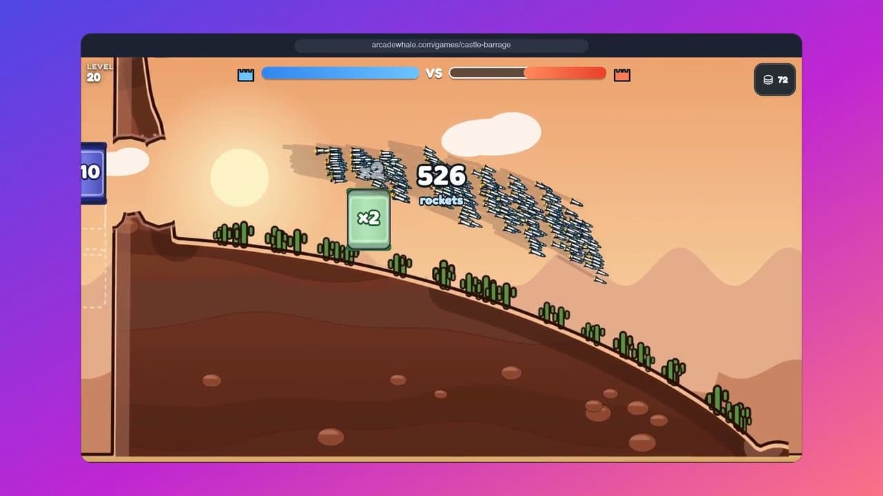 Portada de Castle Barrage — Castle Siege Artillery Game | Arcade Whale
