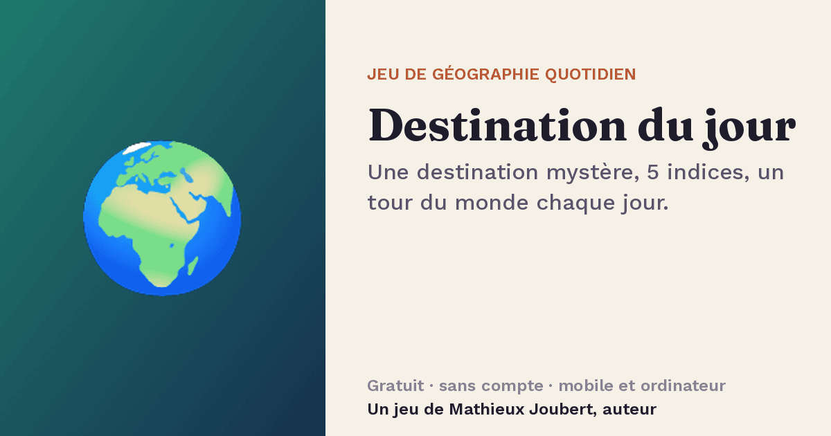 Capa de Destination du jour