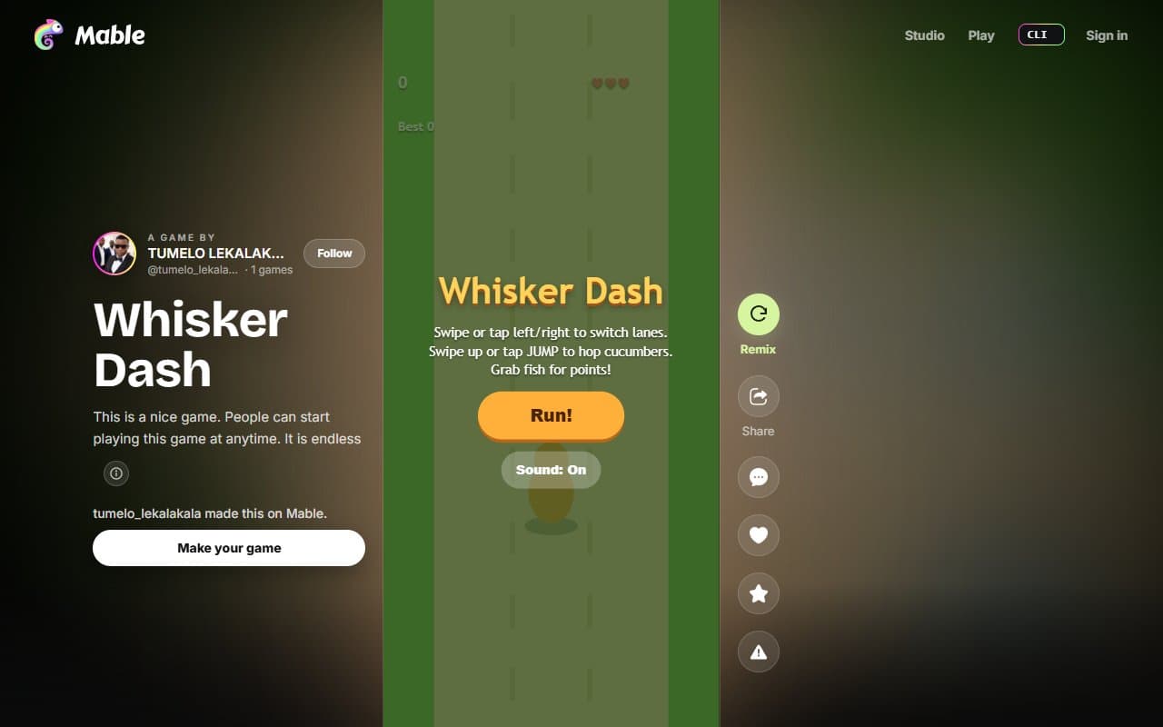Portada de Whisker Dash