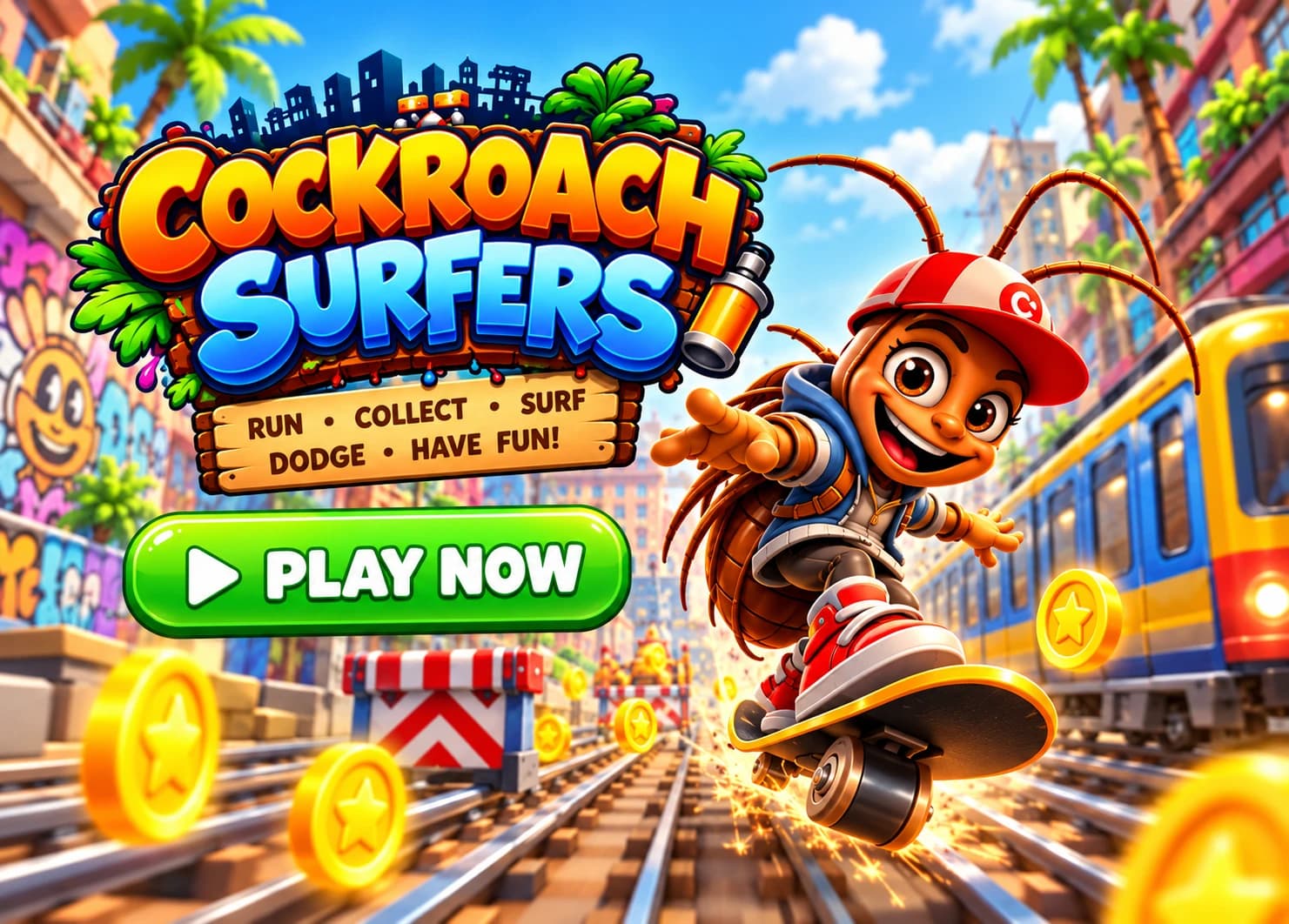 Portada de Cockroach Surfers: Run, Dodge, Collect