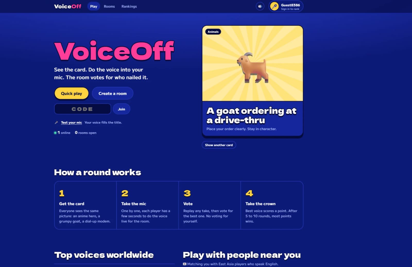 Portada de VoiceOff — do the voice, win the room
