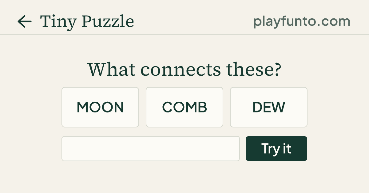 Tiny Puzzle: a word connection game | playfunto.com cover