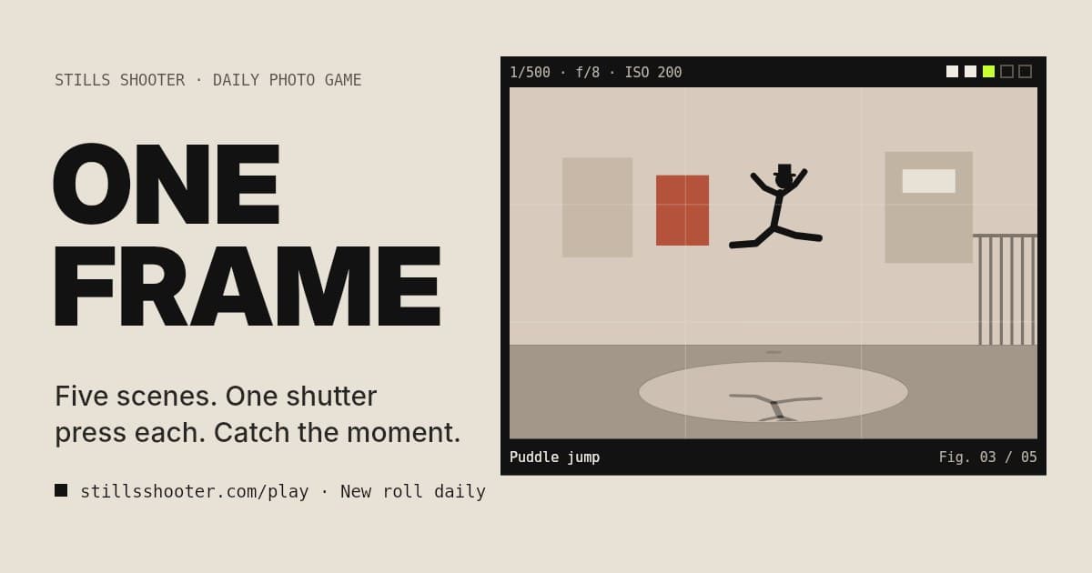 One Frame | A Daily Photography Game | Stills Shooter cover