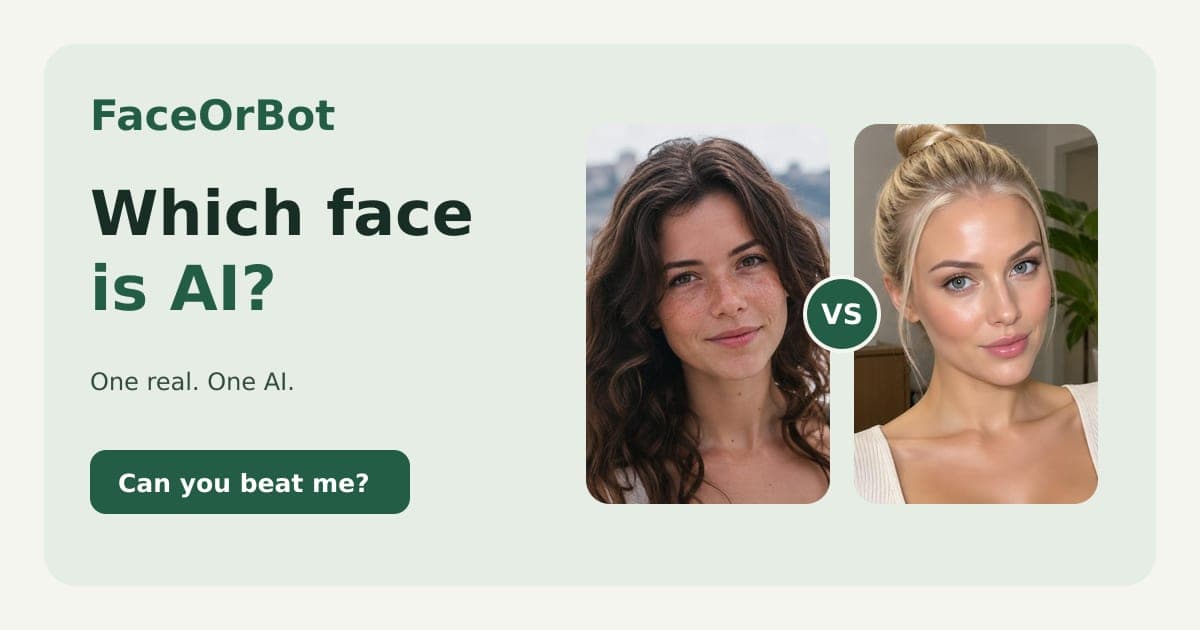 Capa de Which Face Is AI? | FaceOrBot