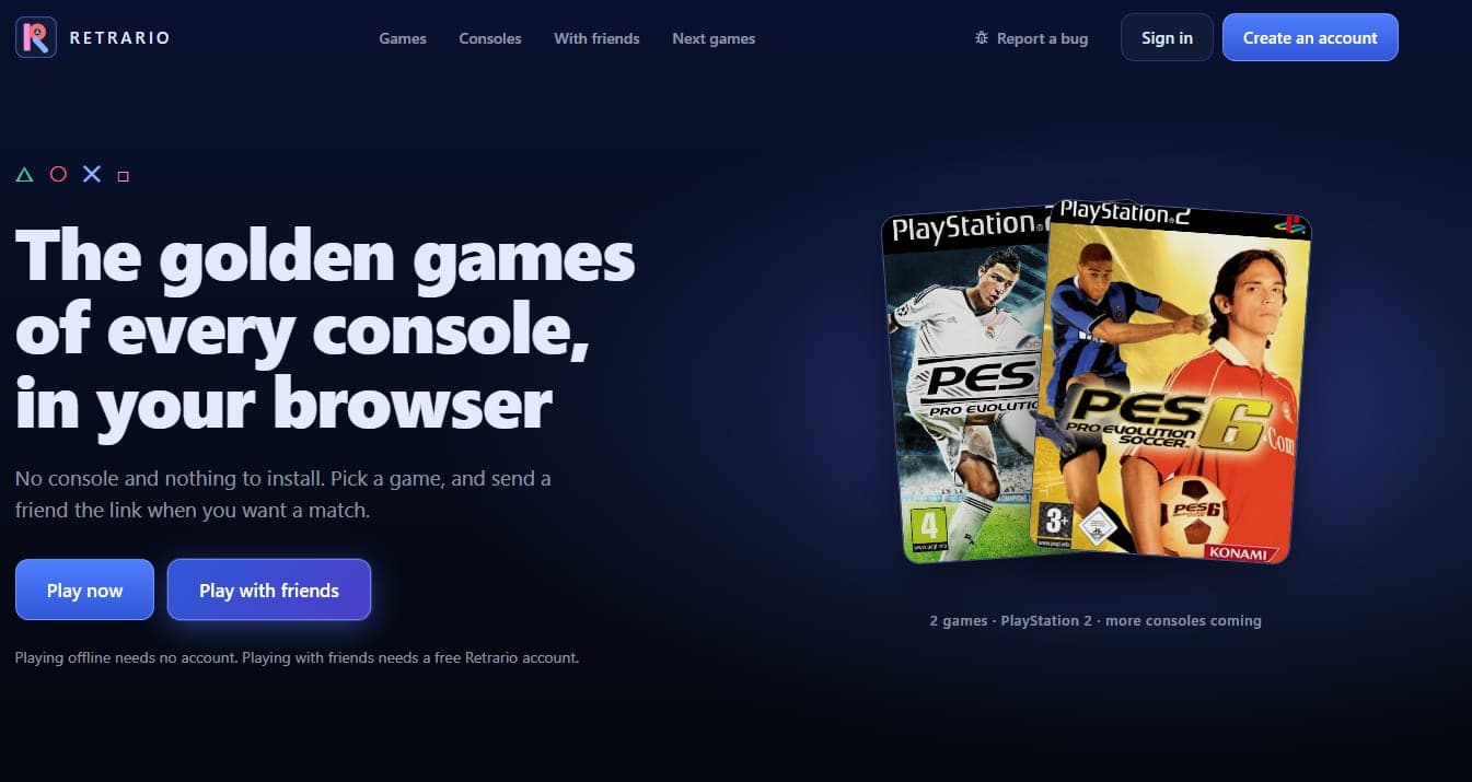 Cover image for Retrario: Classic Console Games in Your Browser
