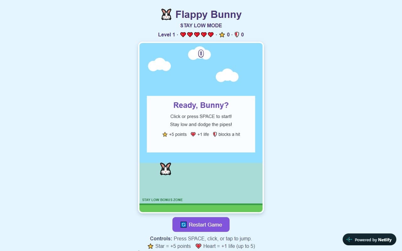 Cover image for Flappy Bunny: Stay Low