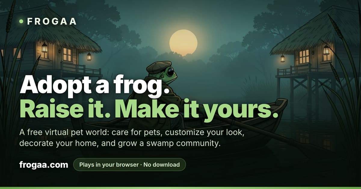 Cover image for Adopt a frog. Raise it. Make it yours.
