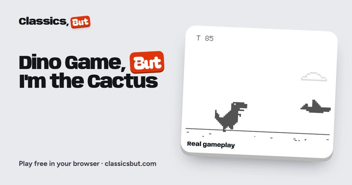 Portada de Dino Game, But I'm the Cactus