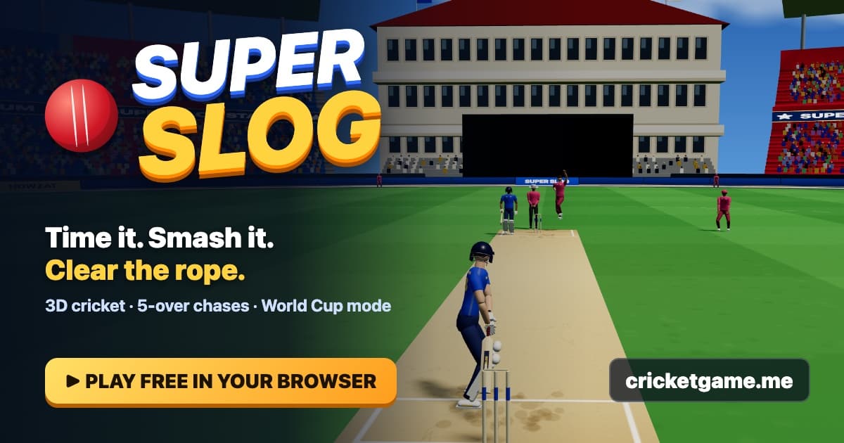 Cover image for Super Slog Cricket - Free Web Based 3D Cricket Game
