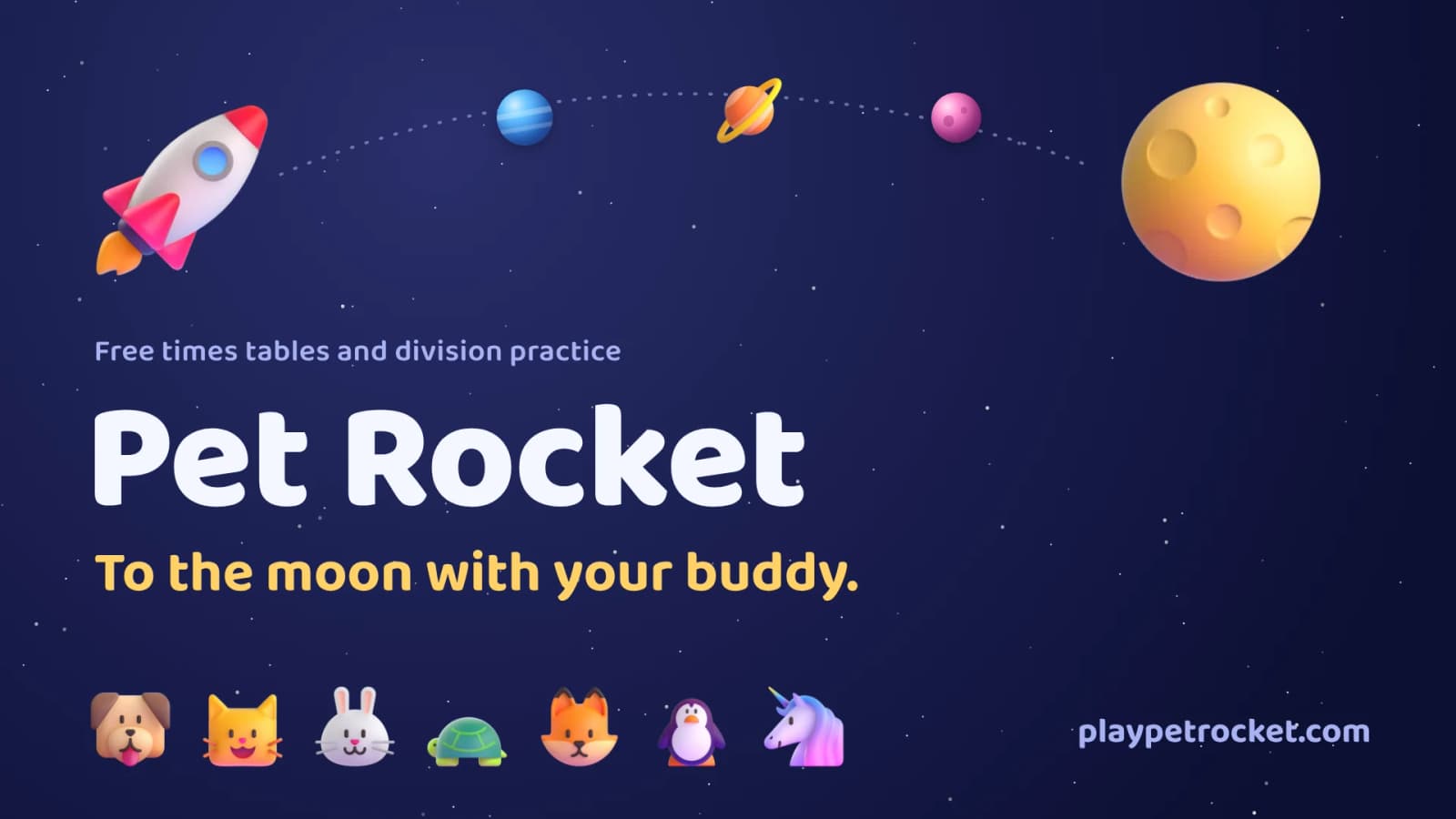 Pet Rocket · Free Multiplication Facts Game for Kids cover