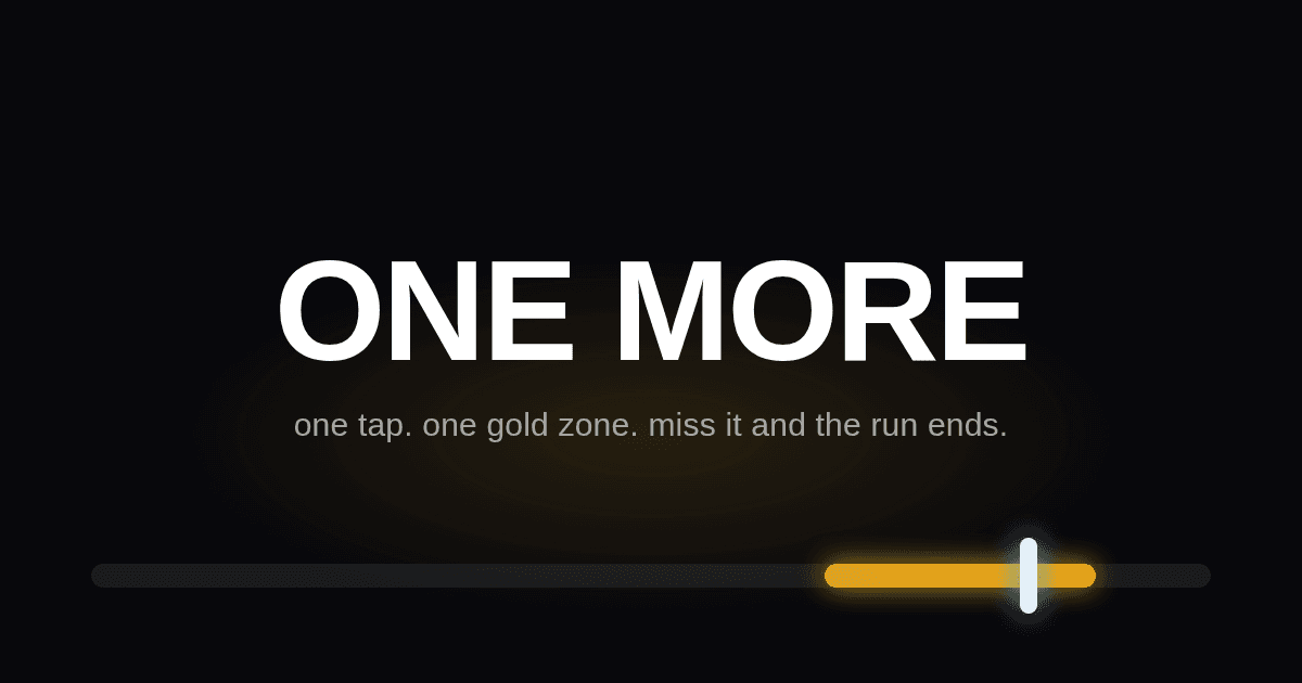 Portada de ONE MORE: one-tap timing game