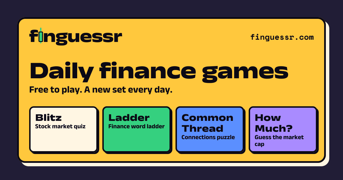 Cover image for FinGuessr | Free daily finance quiz and money games