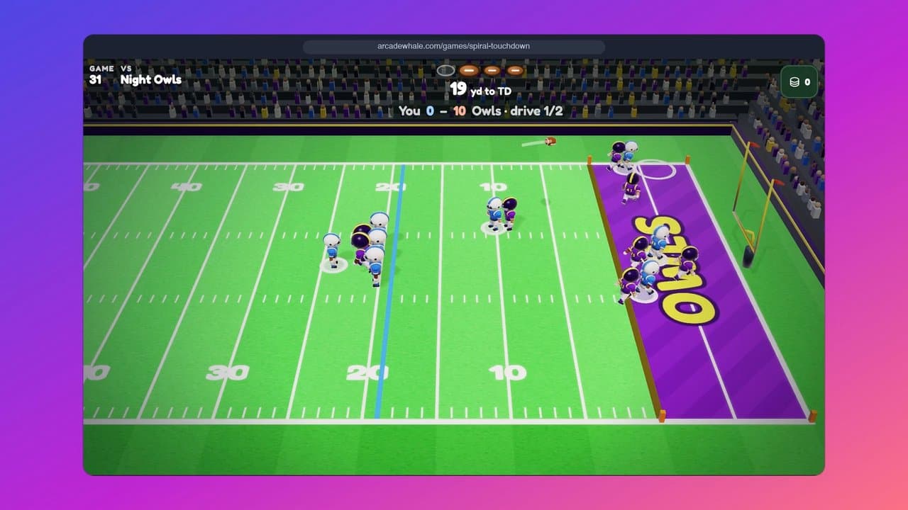 Capa de Spiral Touchdown — American Football Passing Game | Arcade…